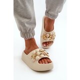 Kesi Women's foam slippers with embellishments on a thick sole, light beige Bremavia Cijene
