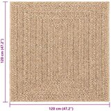 vidaXL Preproga ZIZUR 120x120 cm videz jute notranja in zunanja | Shoptok.si