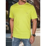 DStreet T-shirt męski z haftem żółty | Shoptok.si