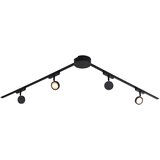 QAZQA Modern railsysteem met 4 spots zwart 1-fase - Magnetic Lance | Shoptok.si