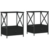 vidaXL Nočna mizica 2 kosa črna 50x41x65 cm inženirski les, (20809086) | Shoptok.si