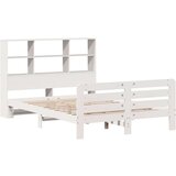 vidaXL Posteljni okvir brez vzmetnice bel 160x200 cm trdna borovina | Shoptok.si