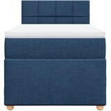  Krevet s oprugama i madracem plavi 100 x 200 cm od tkanine | shoptok.hr