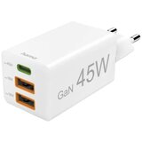Hama Schnellladegerät, GaN, 1x USB-C PD, 2x USB-A QC, Mini-Ladegerät, 45 W, Weiß USB punjač unutrašnje područje, utični | Eponuda.ba