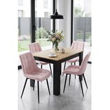  BERA stolica - svijetlo ružičasti baršun / crne noge x 2 | shoptok.hr