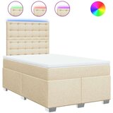 vidaXL Krevet s oprugama i madracem krem 120 x 200 cm od tkanine | shoptok.hr