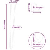  Ukosne noge za konzolne stoliće za konzolni stolić 4 kom. Bijele 72 cm Puni čelik | shoptok.hr