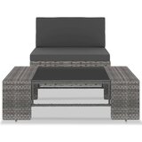 Poli Vrtna garnitura 2-delna poli ratan siva | Shoptok.si