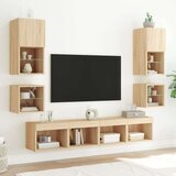 vidaXL Stenska TV omarica z LED lučkami sonoma hrast 30x28,5x30 cm | Shoptok.si