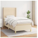 vidaXL Krevet s oprugama i madracem krem 90 x 190 cm od tkanine Cijene