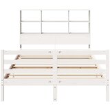 vidaXL Knjižna postelja brez vzmetnice bela 160x200 cm trdna borovina | Shoptok.si