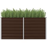 vidaXL Povišena vrtna gredica smeđa 160 x 80 x 77 cm pocinčani čelik | shoptok.hr