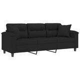  Trosjed s jastucima crni 180 cm od mikrovlakana | shoptok.hr