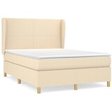  Krevet s oprugama i madracem krem 140x200 cm od tkanine | shoptok.hr