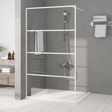 vidaXL Pregrada za tuš bijela 115 x 195 cm s prozirnim staklom ESG | shoptok.hr