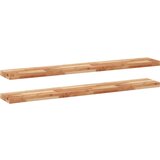 vidaXL Viseče police 2 kosa 160x20x4cm oljni premaz trden akacijev les | Shoptok.si