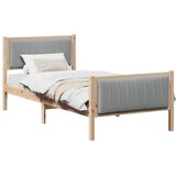  Okvir kreveta s uzglavljem Smeđa i svijetlo siva 90 x 200 cm | shoptok.hr