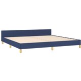  Posteljni okvir z vzglavjem moder 200x200 cm blago, (20795089) | Shoptok.si