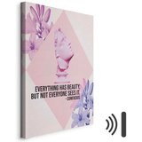  Slika - Beauty in the Eyes - Inspirational Quote with Pink Bust and Flowers 20x30 Akustična | shoptok.hr