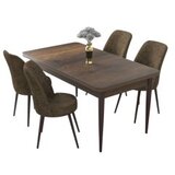 Hanah home set trpezarijski sto i 4 stolice nil baroque brown Cene