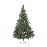 vidaXL Umjetna preddekorirana božićna jelka Zelena 180 cm PVC | Shoptok.si
