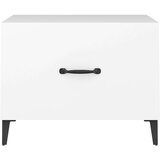  Klubska mizica s kovinskimi nogami bela 50x50x40 cm, (20714570) | Shoptok.si