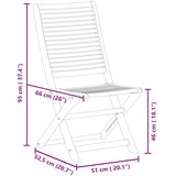  Sklopive vrtne stolice 6 kom 51x66x95 cm masivno drvo bagrema | shoptok.hr