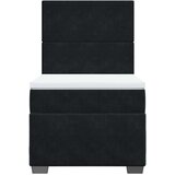vidaXL Box spring postelja z vzmetnico črna 80x200 cm žamet | Shoptok.si