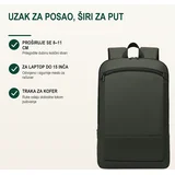 Poslovni ranac Rodman, Proširiv 8-11 cm, Odeljak za laptop, 15", Maslinasti