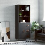 The Living Store Visoka komoda črna 69,5x34x180 cm inženirski les - Visoka Omarica, (21430523) Cene