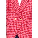 Trendyol Fuchsia Tweed Regular Lined Double Breasted Closed Woven Crowbar Blazer Jacket | Shoptok.si