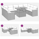 vidaXL 10-dijelni set vrtnih sofa s jastucima bež od poliratana bagrem | shoptok.hr