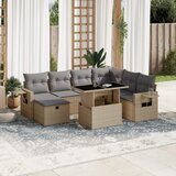 vidaXL 8-dijelni set vrtnih sofa od poliratana s jastucima bež | shoptok.hr