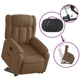  Naslonjač na podizanje od tkanine smeđi Slike