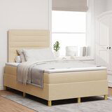 vidaXL Box spring postelja z ležiščem krem 120x200 cm iz blaga, (22051107) | Shoptok.si