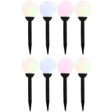 vidaXL Zunanje solarne svetilke 8 kosov LED okrogle 15 cm RGB Cene