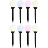Zunanje solarne svetilke 8 kosov LED okrogle 15 cm RGB