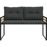  Drvena klupska klupa s jastukom Siva 114 x 55 x 77 cm | shoptok.hr