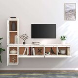 TV ormarići 4 kom bijeli od masivne borovine | shoptok.hr