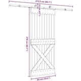 vidaXL Klizna vrata s priborom za montažu 85 x 210 cm masivna borovina | shoptok.hr