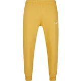 Nike Sportswear Hlače 'Club Fleece' zlatno žuta / bijela