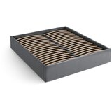 Micadoni Sivi tapecirani bračni krevet s prostorom za odlaganje/bez uzglavlja s podnicom 180x200 cm Susan – | shoptok.hr