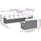  8-dijelni set vrtnih sofa od poliratana s jastucima crni | shoptok.hr