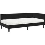  Kutni krevetni okvir s madracem Ostalo 2 pcs Crna Baršun | shoptok.hr