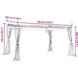  Sjenica s mrežastim zidovima 4 x 3 m krem čelična Slike