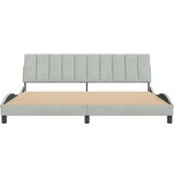 vidaXL Posteljni okvir z vzglavjem svetlo siv 200x200 cm žamet | Shoptok.si