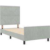 vidaXL Okvir kreveta Svjetlosiva 100x200 cm Baršun | shoptok.hr