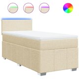  Krevet s oprugama i madracem krem 90 x 200 cm od tkanine | shoptok.hr
