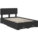  Konstrukcija postelje Črna 135 x 190 cm Konstruiran les, (5000102971) | Shoptok.si