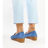 Gemre Blue Suede Wedge Loafers Sakena | Shoptok.si